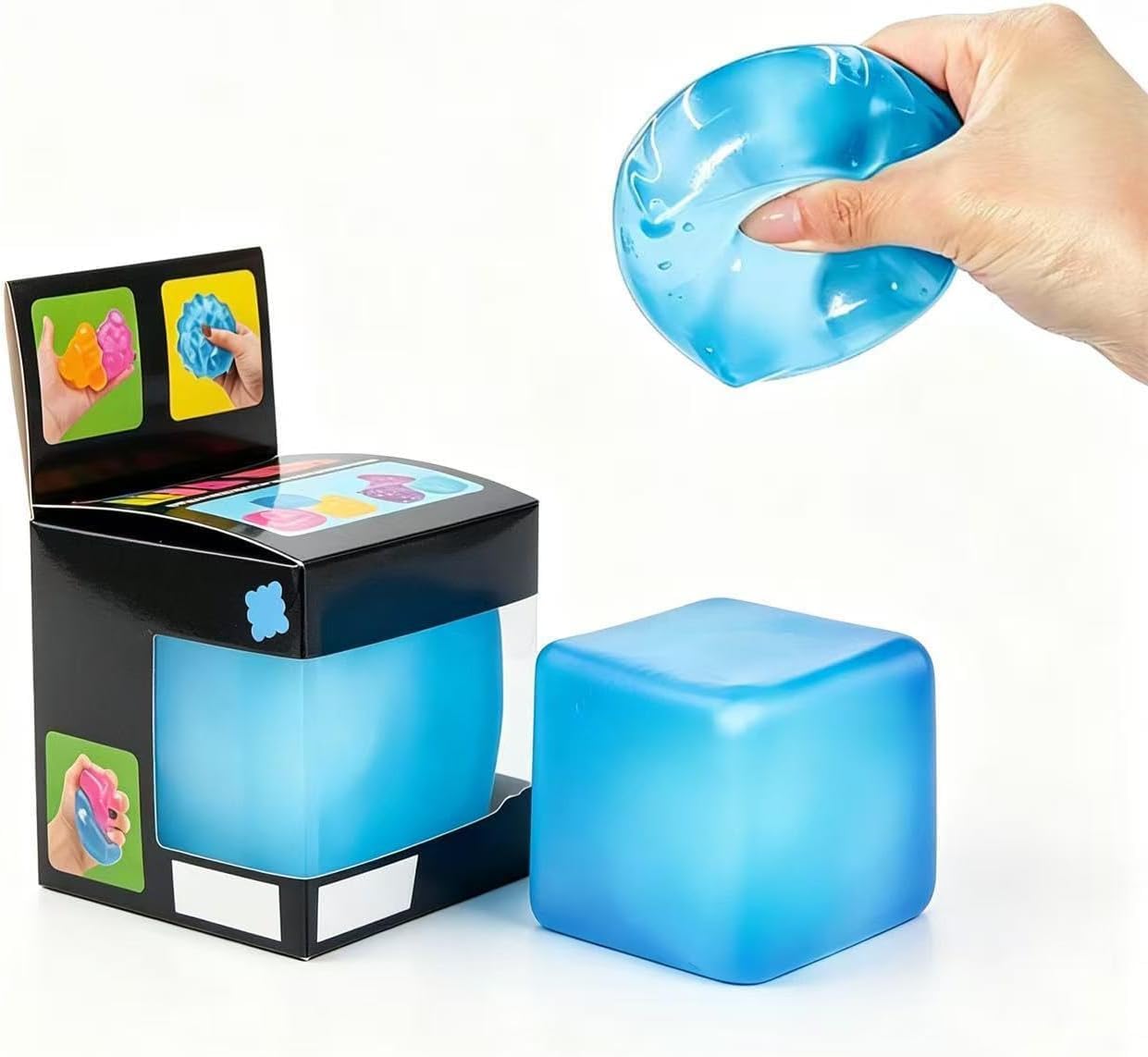Nice Ice Stress Cube. Squishy Fidget Toy Cubes. Slow Rising Squeeze Cube Balls. Non-Sticky Desk Toy for Relaxation & Focus for Adults. Blue (Needoh) : Toys & Games