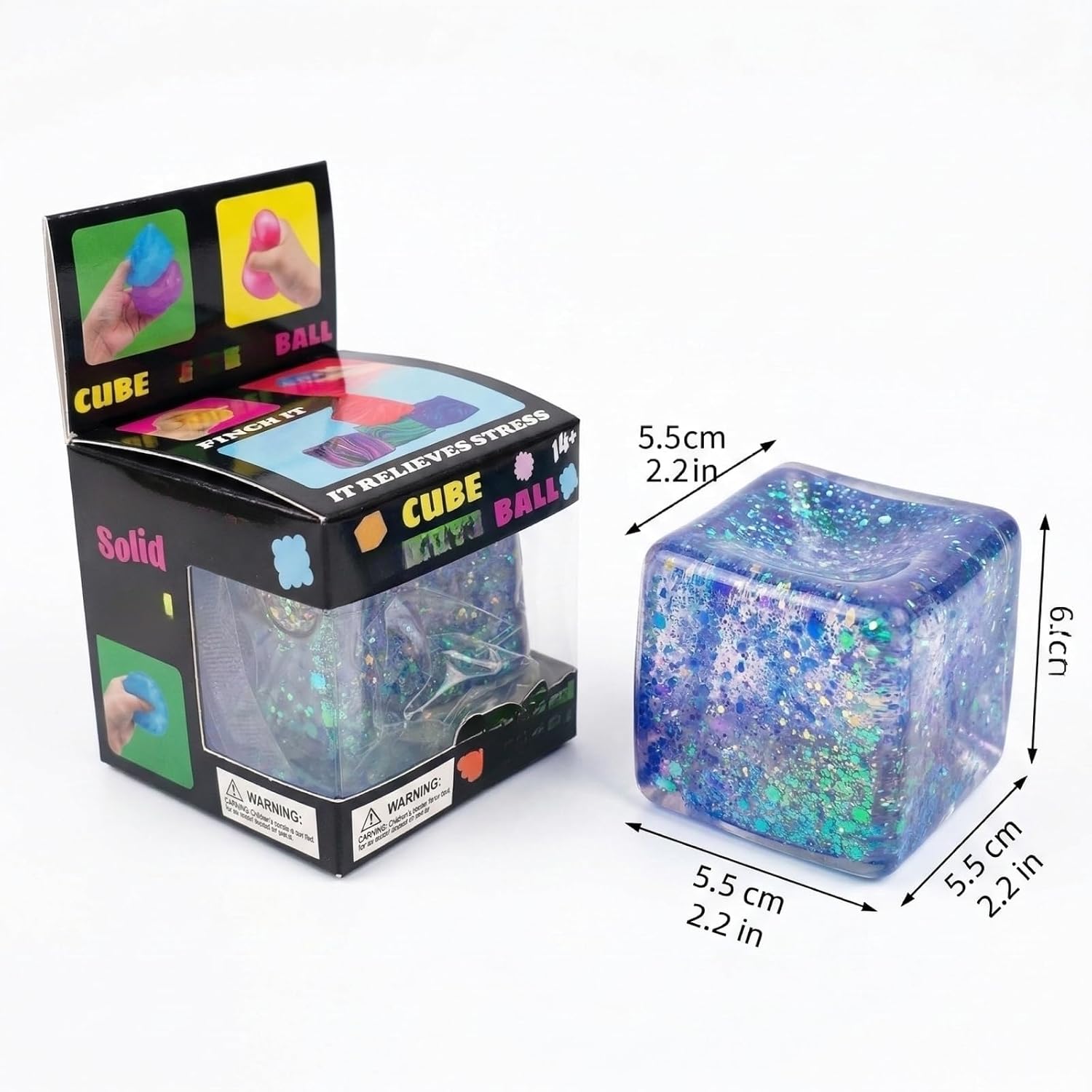 Squishy Stress Cube Squishy Slow Rising Fidget Cube Sensory for Anxiety Stress Relief High Density Ice Squeeze Ball Cubes ? (#03) : Toys & Games - Image 3