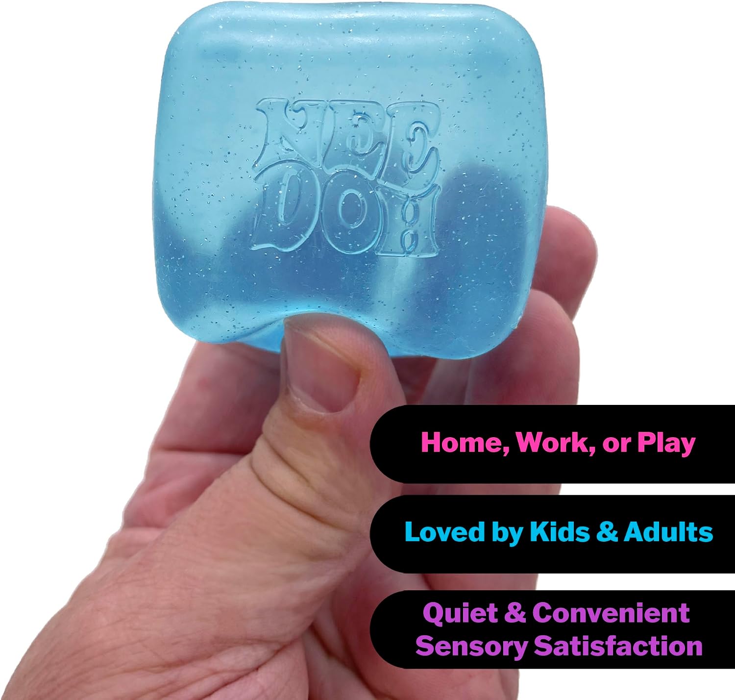 Schylling Needoh Nice Cube - Sensory Squeeze Toy with Super Solid Squish - 2.25 Cube - Colors May Vary (Pack of 1) - Bilingual Packaging : Toys & Games - Image 3